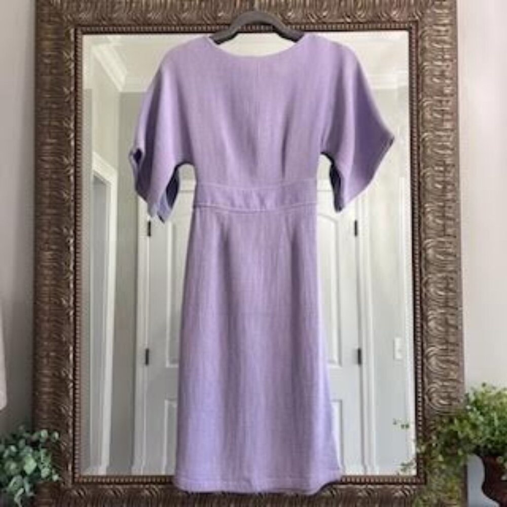 CLOSET LONDON Lilac Midi Dress Women's Size 6 Ribbed Career Office Feminine